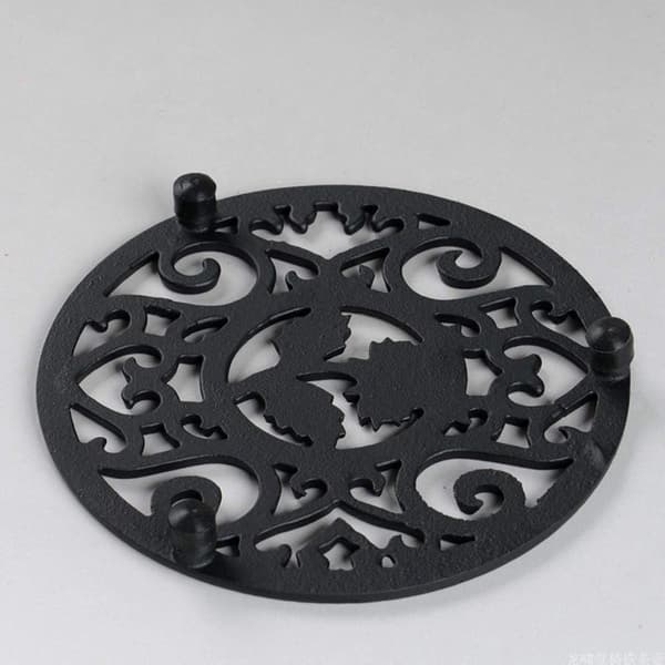 Støbejerns coaster, holdbar, sort, 13,5 cm