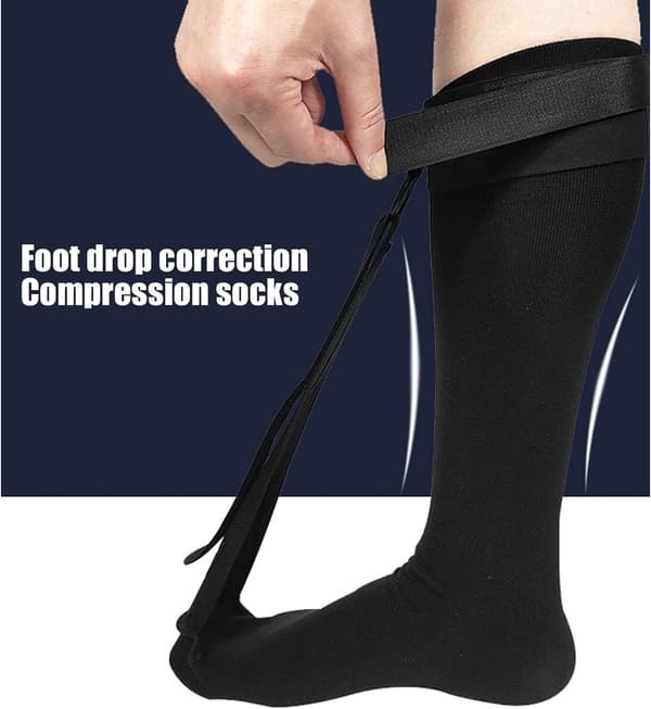 1 par plantar fasciitis strømper - natskinne - hamstringbandage - sort