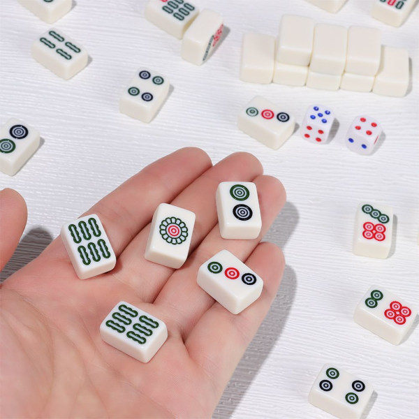 Mordely 144 Brickor Mah-Jong Set - Klassiskt Mahjong-spel för fester och sammankomster