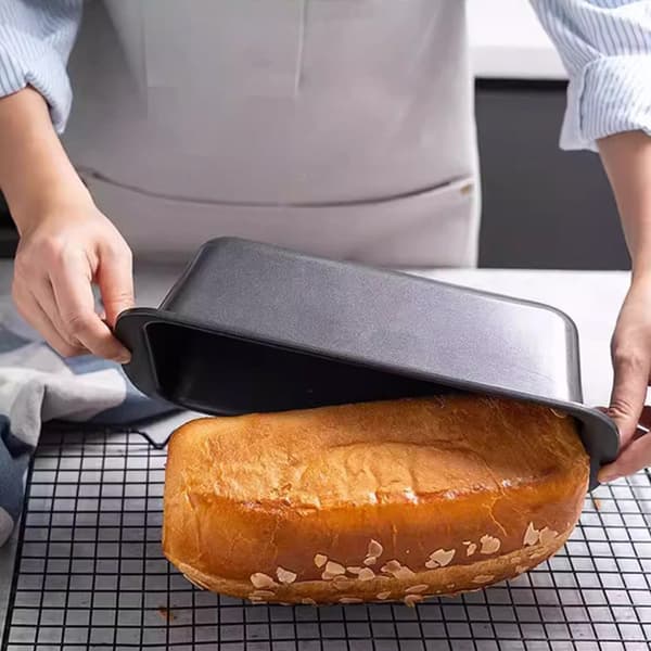 Non-stick brødform i kulstofstål - 27,7 x 9,7 x 6 cm - Rektangulær - Sort