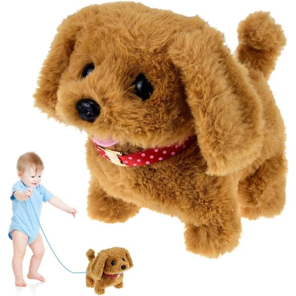Leksakshundar för 1-6 år gamla, gående leksakshundar för barn, leksakspuppys hund, musikalisk hundleksak, gåvor ålder 2 3 4 5, plyschleksaker, leksak för...
