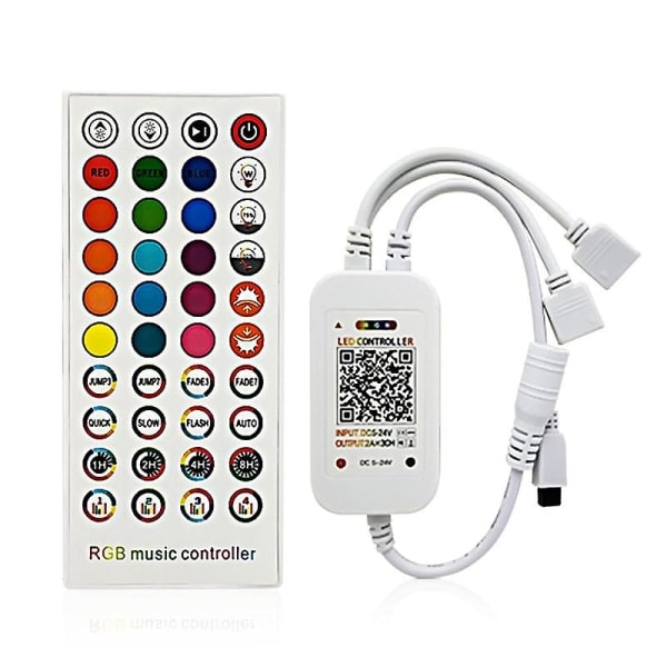 LED-stripe, LED-stripe 5050 RGB, 40-knappers fjernkontroll, for soverom [energi klasse A+++]