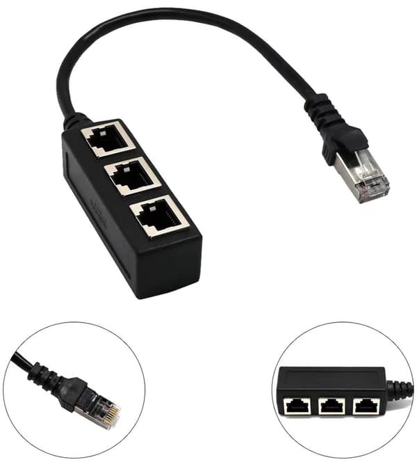 Stik til tre-bus LAN-Ethernet splitter - Ethernet forbindelses splitter