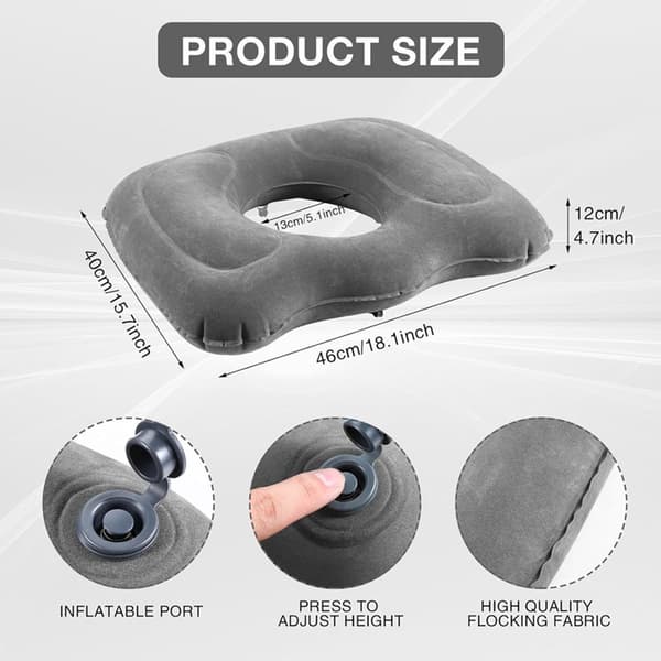 ING Siddepude - Ergonomisk haleben siddepude til kontorstol - 46*40cm - Grå