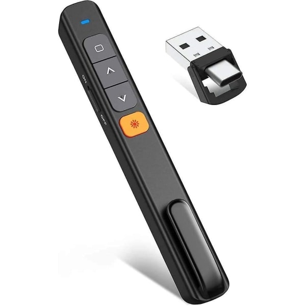 Ppt Remote Presentation Presenter Laptop Clicker Pointer Slide Advancer med Hyperlink Volymkontroll Svart1pc)