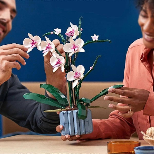 Orkidébyggstenar Blommande Sukkulenter Byggstenar i Krukor Passar för 10311 Romantiskt Set Sammansatta Byggstenar Leksaker Flickor Presenter