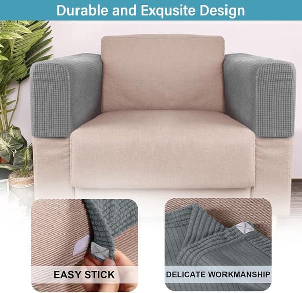 Sofa armlenhansker - Todelt sett - Lysegrå armlenhansker