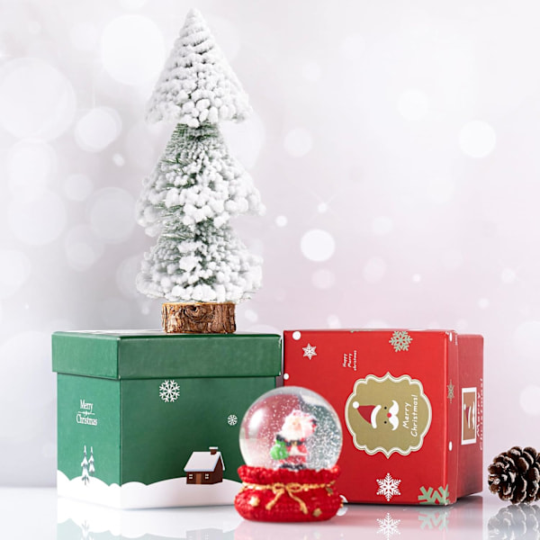 4 stk. 150 mm Mini Snefrostede Træer Mini Juletræ Plastik Vinter Sne Ornamenter Bordplade Træer til Julefrokost Hjem Juledekoration