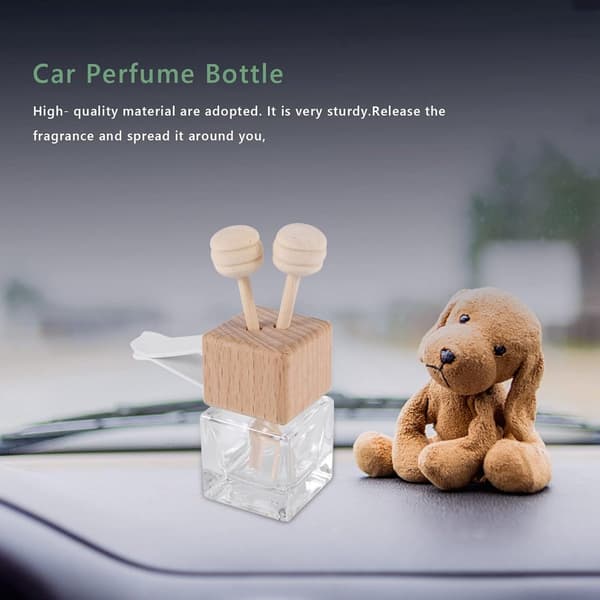 10-pack 8 ml Klar ss Bil Luftfräschare med Klämma och Diffuser Tomma Eterisk Olja Parfymflaskor och Diffuser Ventil Tjock ss Ornament med Trä