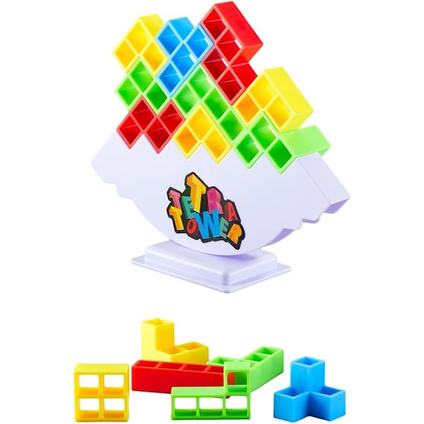 48 stk. Tetra Tower Stack Attack Spill - Stablekloss Puslespill Brettspill for Barn og Voksne, Balansespill for Familieselskaper, Reise