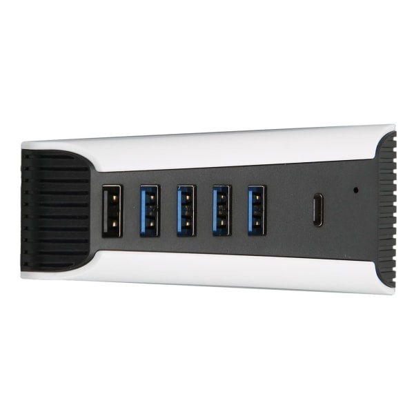 5 Ports Højhastigheds USB Hub, 4x USB 2.0, 1x USB Hurtigopladning Port, 1x USB C Plug and Play USB Hub til PS5 Elik