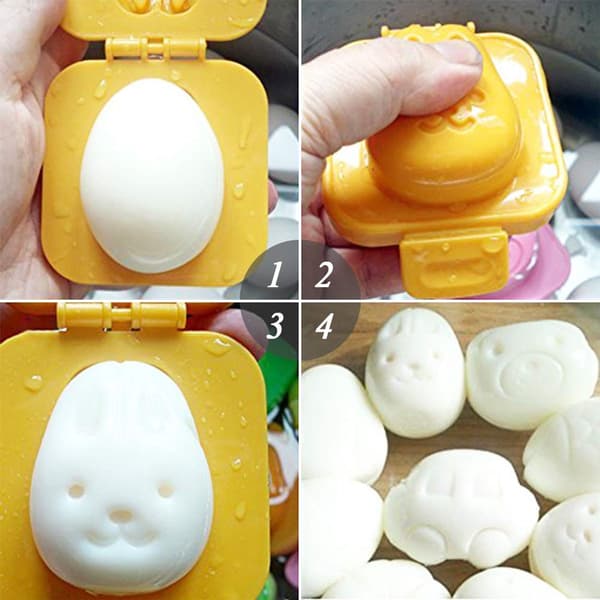 6 stk. Egg Risform, Hardkokt Eggform, Fisk Bil, Hjerteformet Risballform, Risballmaskin, Fondant Kakepyntverktøy