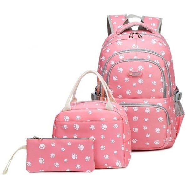 Forestfish Pink koululaukkusetti lounaslaukulla ja kynälaukulla F
