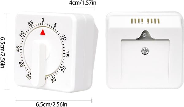 ING Timer, Analog timer, Mekanisk timer, 60 minutter, Gadget, Timer, Koketimer, Verktøy, Egnet for matlaging, baking, koking av egg, Svart