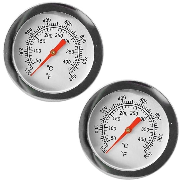 2 stk. BBQ temperaturmåler Grillryger Rustfrit stål Grilltermometer 50-400[HkkK]