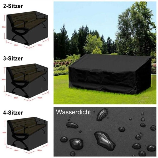 190x66x89cm Ulkotilojen vedenpitävä ja säänkestävä suojus, koko: 4 istuinta