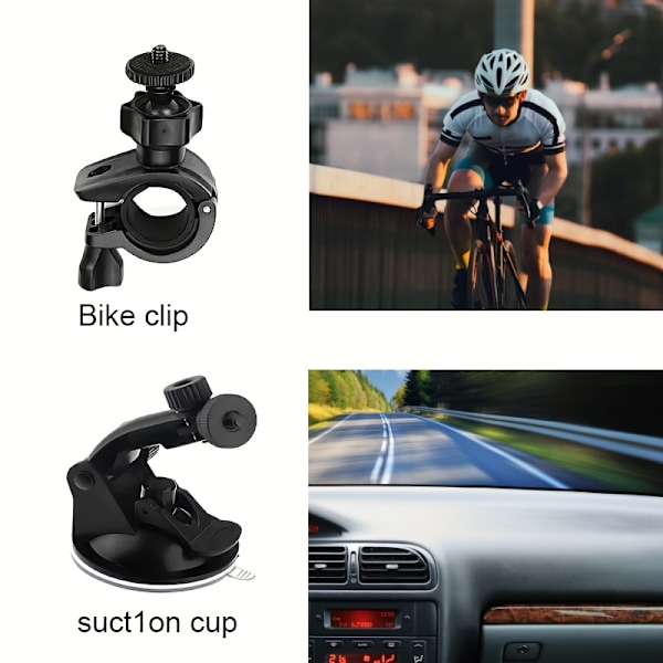 12-in-1 Actionkamera Tarvikepaket Yhteensopiva GoPro Hero (Tarvikkeet sisältävät rintahihnan/selfie-tikun/kelluvan tikun/pyörätelineen jne.)