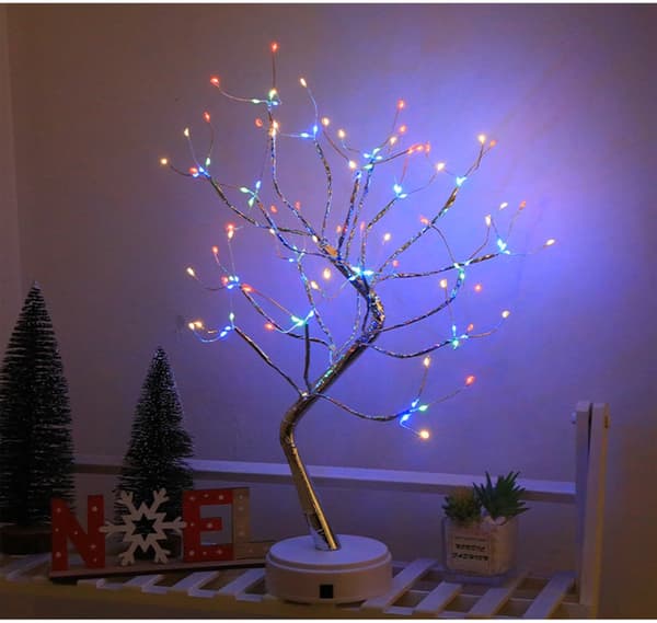 50 cm Sammenleggbar Firefarget Mini LED Kobbertråd Trelys Blinkende Juledekorasjon