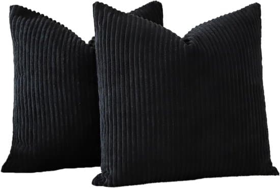 ING Pudebetræk - Sofa- og stuepynt - Sort - Sæt med 2 - 40 x 40 cm