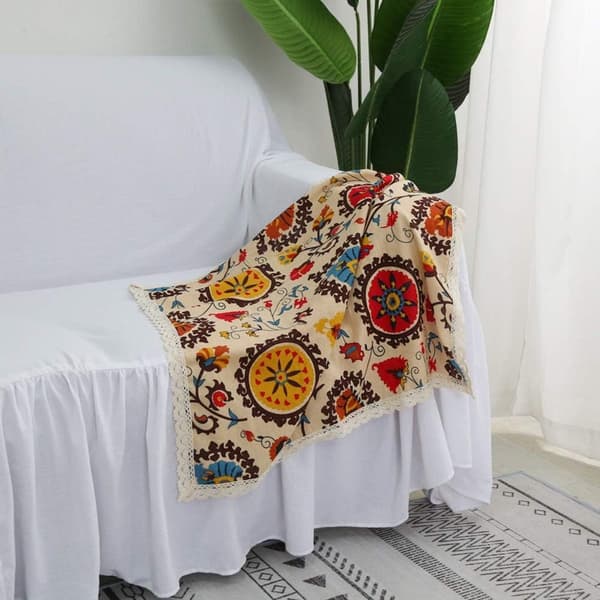 Trykt duk - Blondeduk - Rund - Diameter 120 cm