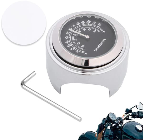 Motorcykelstyre klocka - Scooterklocka - Vattentät - Stöttålig - Passar 22-25,4 mm styren - Ljusdisplay
