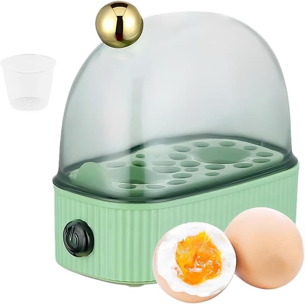 Elektrisk eggkoker - Med timer - Dobbel eggkoker - Rask, bærbar, automatisk avslåing - Hvit