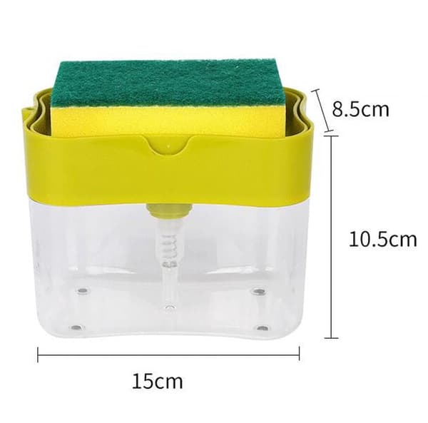 Sæbedispenser Sæbedispenser og Svampeholder Sæbedispenser til Opvaskemaskine med Svamp Sæbepumpe Ingen Boring Opvaskemiddeldispenser til
