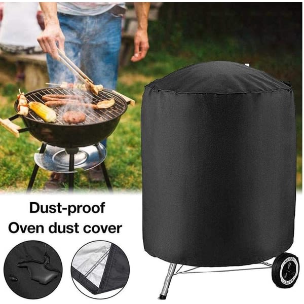 Rund grilldeksel / grilldeksel Svart 58x77 cm Svart
