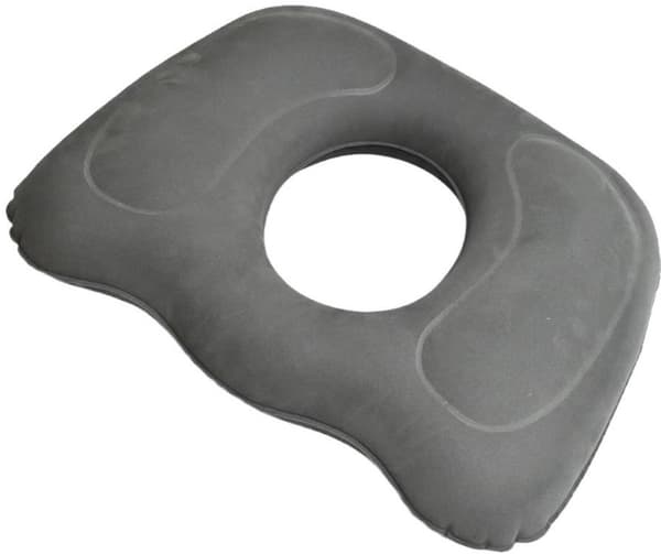Sitte ringpute - Oppblåsbar halebeins sittepute - 45*39 cm - Grå