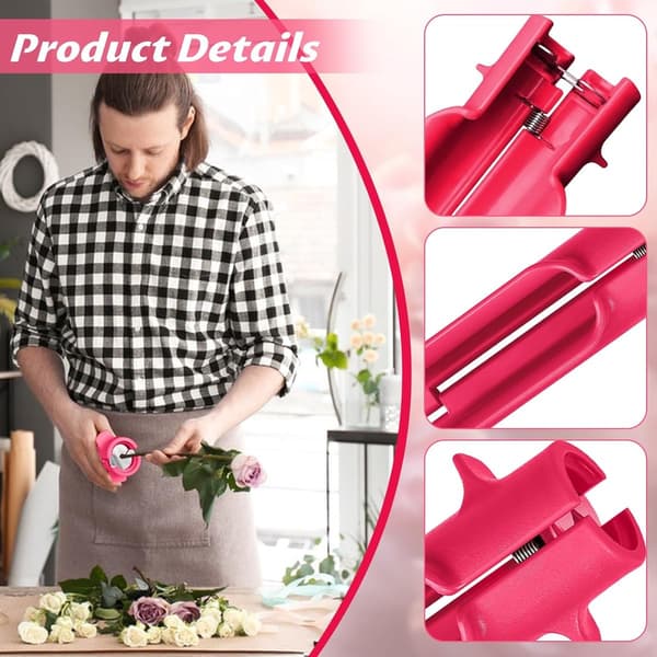 Rose tornfjerner, bladfjerner, egnet til haver og blomsterhandlere, 15,24 cm (pink)