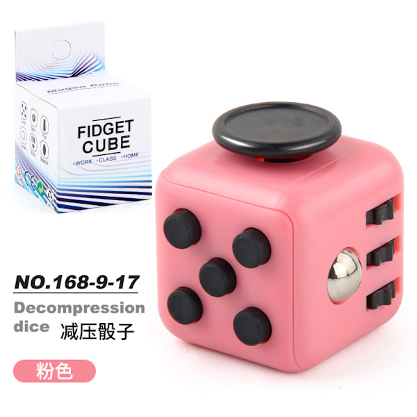 Anti-Stress Fidget Leksak Kub Anti Stress Leksak Avkoppling pink