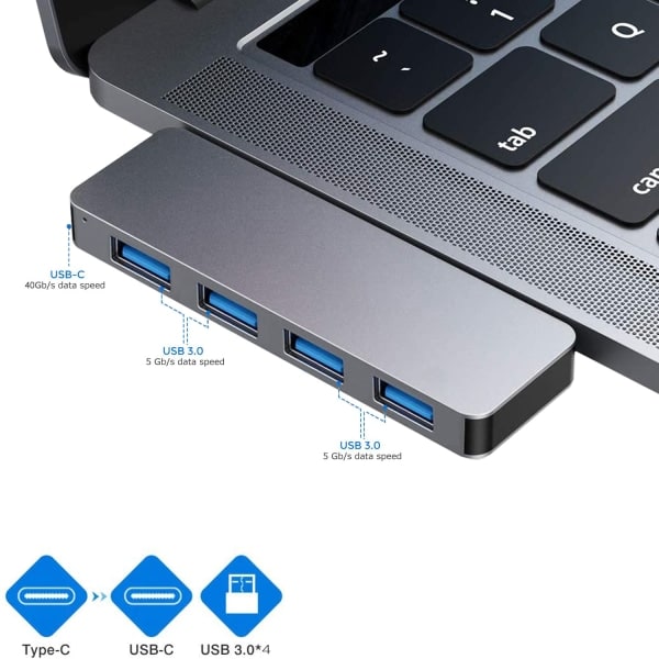 Dubbel typ-c-hub + usb3.0 + PD-laddningsdocka macbook-konverterare