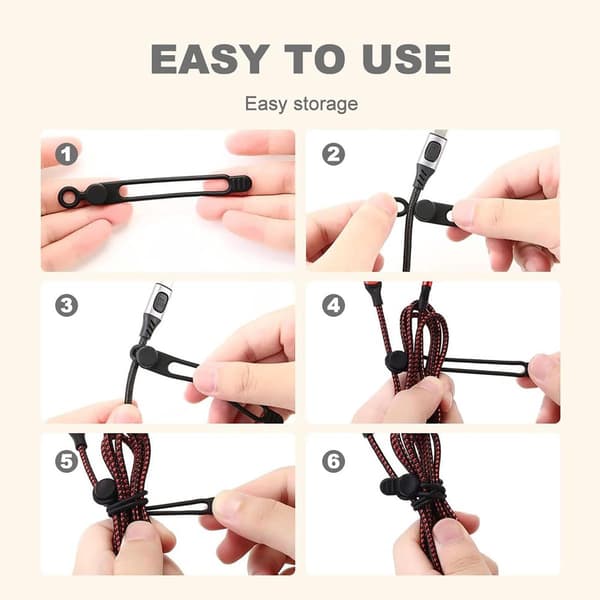 10-pak datakabel organizer silikone hovedtelefon organizer silikone kabelbindere genanvendelig kabel organizer multifunktionel elastisk kabel organizer til