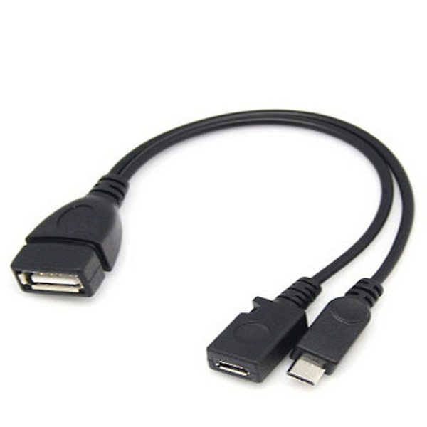 Mini Micro USB OTG -sovitin, virranjakaja Y-kaapelilla Micro 5-nastainen uros/naaras, puhelintarvike