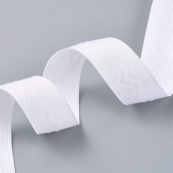 Elastisk 25mm Platt Flätad Midjeband Vit Elastisk Band 5 Meter Robust Directoire Kläder Hobby Hantverk Sömnad Elastisk Halkfri Silikon För