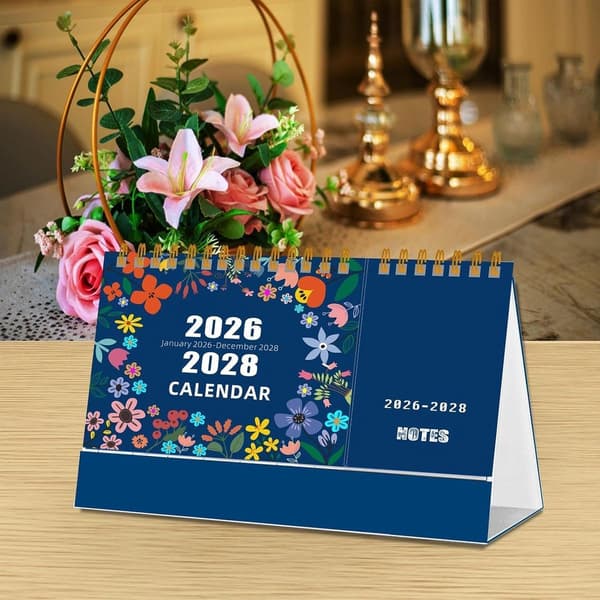 2026-2028 Månedlig Planlegger - Treårskalender - Langsiktig Planlegging - Kunstnerisk Gradient - 26.5x18.5 cm - Blå