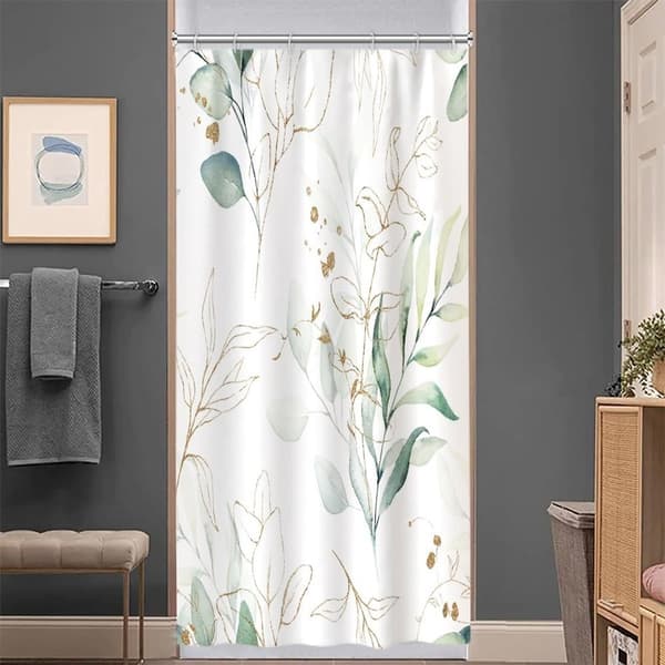 Duschdraperi Anti-Mögel, 120*180cm Vattentätt Polyester Duschdraperi, Eucalyptus Duschdraperi, Med Ringar, Badrumsavdelare, Sovrum