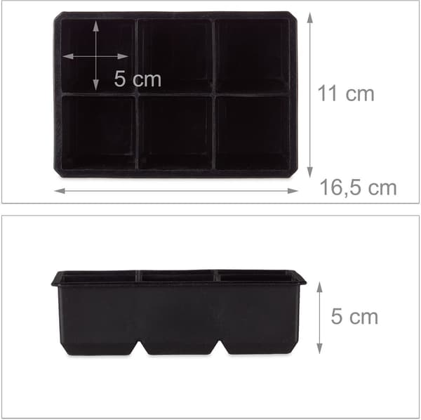 Silikon isbitbrett, XL, 5 cm, fleksibelt, for 6 isbiter