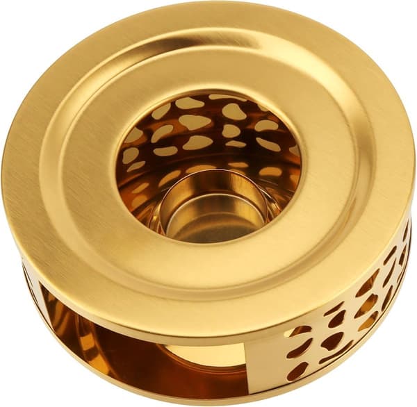 ING Tealysholder - Tekandevarmer - Tekande varmestativ - Rustfrit stål - Guld - 15 cm