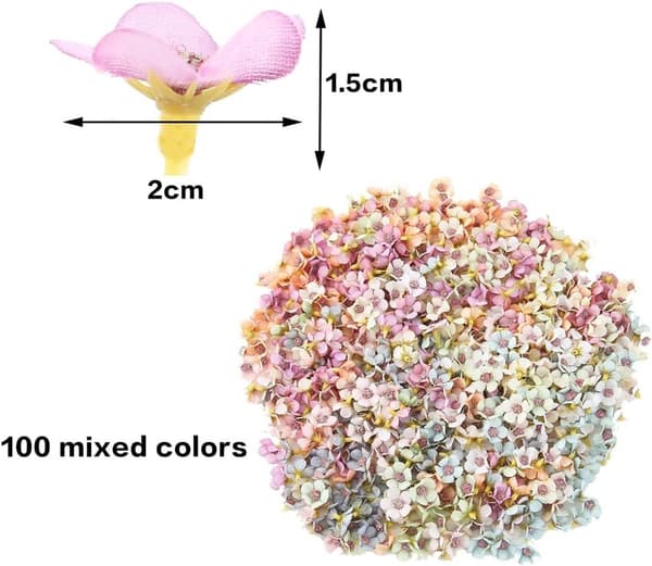 ING 100 Stykker - Kunstige Blomster - Mini Dekorative Blomster - Til DIY Bryllupsdekorationer