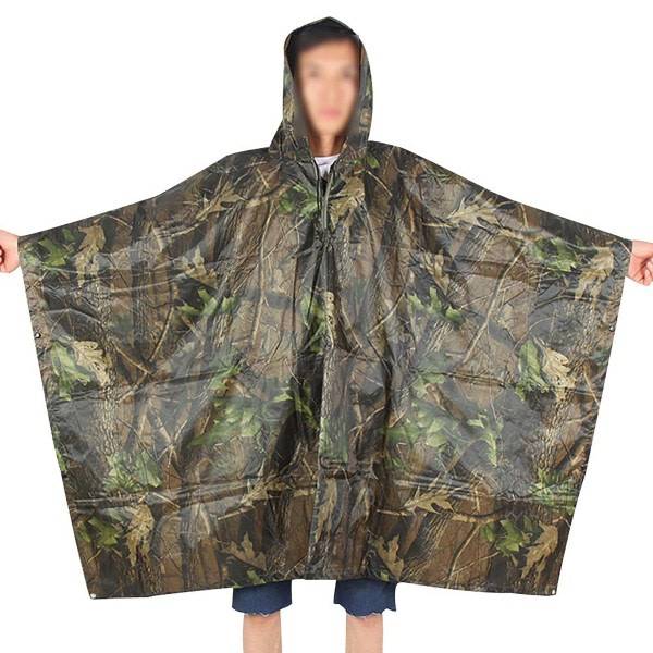 3-in-1 Poncho Vedenpitävä Camo Ripstop Sateenvarjo Takki