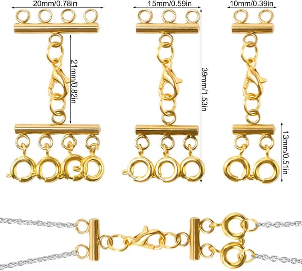 3 Multi-tråds rør-lås for lag-på-lag/separator til smykker DIY