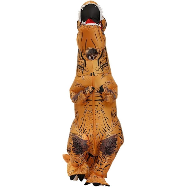 Oppustelig T-Rex Dinosaur Kostume Halloween Kostume Karnevalskostume til Voksne (Brun)