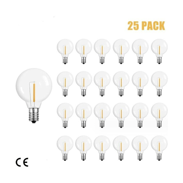 G40 LED-lampor 1W E12 Sockel (25-pack) - Varmgul (2200K)