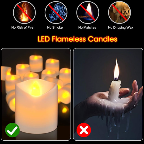 12 stk. LED-votivlys med fjernbetjening og timer til bryllupsdekorationer te lys med timer te lys med timer tea light with timer