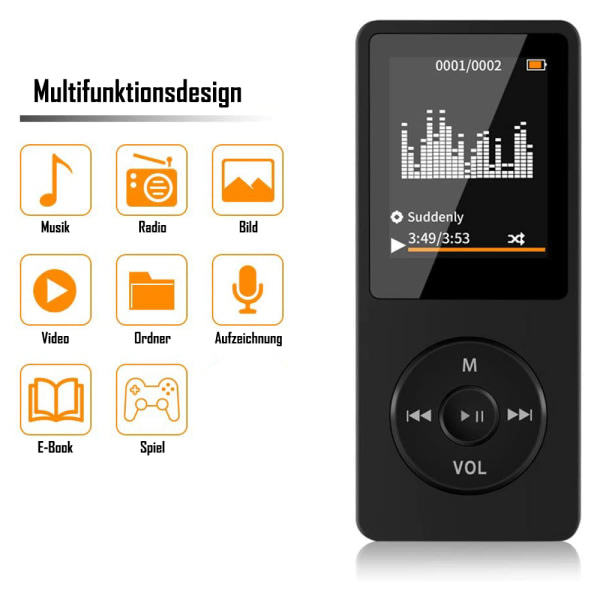 MP3-spelare Bluetooth med Lautsprecher FM-Radio Video