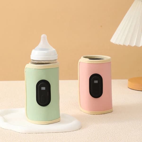 Pullonlämmitin, vauvan hoitopullon suojus, säädettävä pullonlämmitin, kannettava pullonlämmitin, USB, vihreä