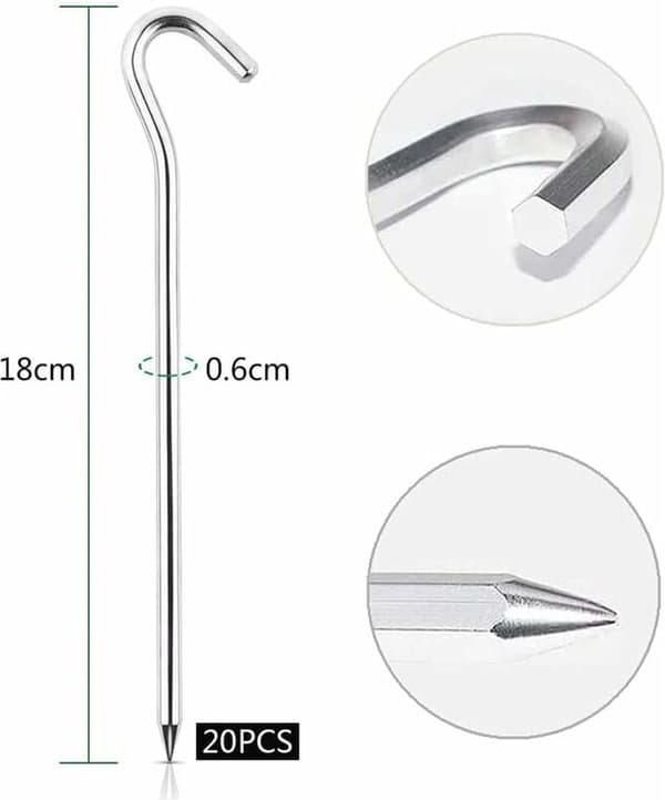 ING 20-pakning teltplugger - Plugger - Camping sandplugger 18cm