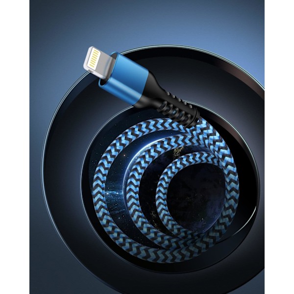 Lyhyt iPhone-latauskaapeli, USB A - Lightning-kaapeli 1FT/2 kpl Punottu pikalatauskaapeli datakaapeli