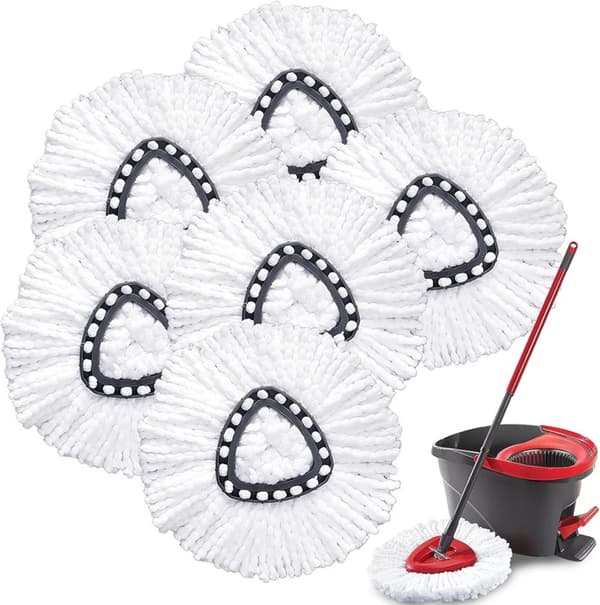 Lämplig för Vileda O-Cedar EasyWring, triangulära rengöringspads för snurrmopphuvud, 6-pack
